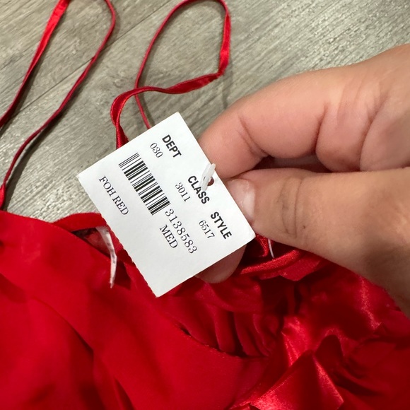 SALE 🍒🤍FREDERICKS of Hollywood red satin sheer babydoll lingerie ♥️ - Picture 7 of 9